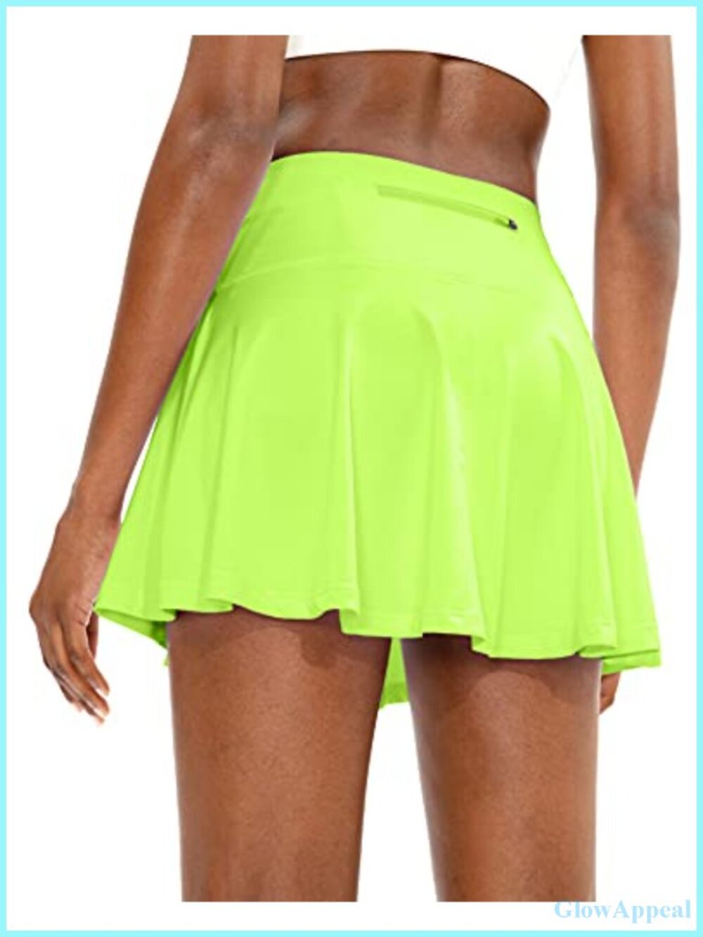 Pleated Tennis Skirt with Built-in Shorts, 4 Pockets High Waist